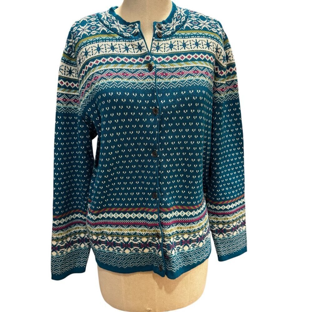 Christopher & Banks Fair Isle Cardigan Sweater – Size Large (NWT)